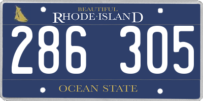 RI license plate 286305