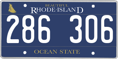 RI license plate 286306