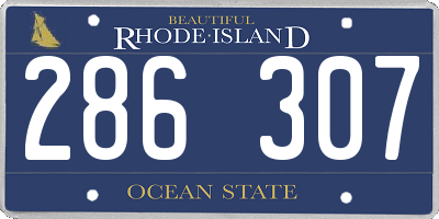 RI license plate 286307