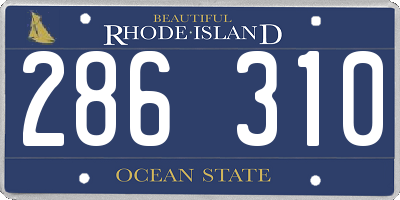 RI license plate 286310