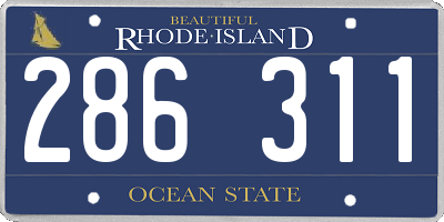 RI license plate 286311