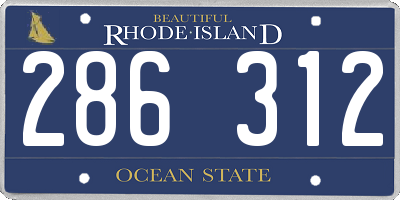 RI license plate 286312