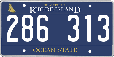 RI license plate 286313