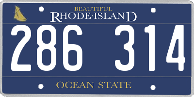 RI license plate 286314