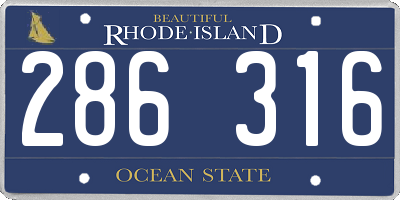 RI license plate 286316