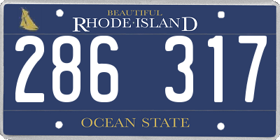 RI license plate 286317