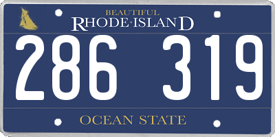 RI license plate 286319