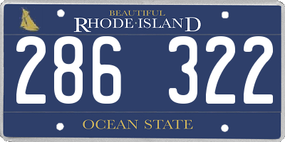 RI license plate 286322