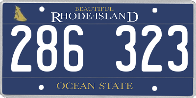 RI license plate 286323