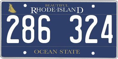 RI license plate 286324
