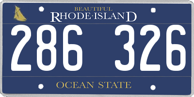 RI license plate 286326