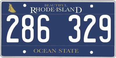 RI license plate 286329