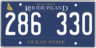 RI license plate 286330