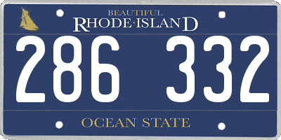 RI license plate 286332