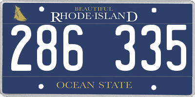 RI license plate 286335