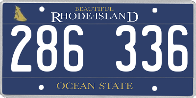 RI license plate 286336
