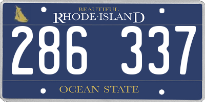 RI license plate 286337