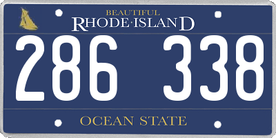 RI license plate 286338