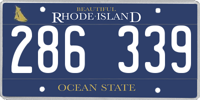 RI license plate 286339