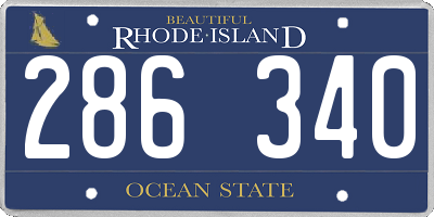 RI license plate 286340