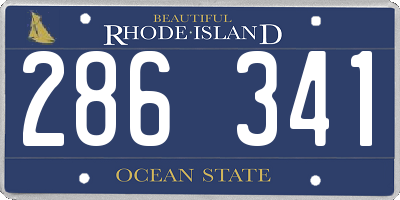 RI license plate 286341
