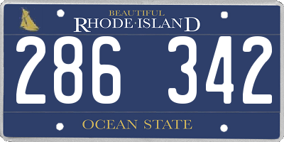 RI license plate 286342