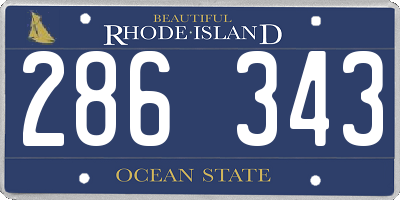 RI license plate 286343