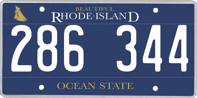 RI license plate 286344