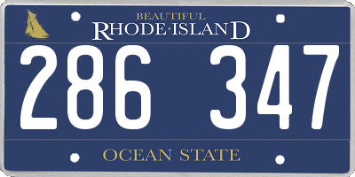 RI license plate 286347