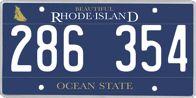 RI license plate 286354