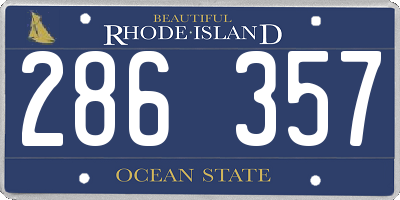 RI license plate 286357