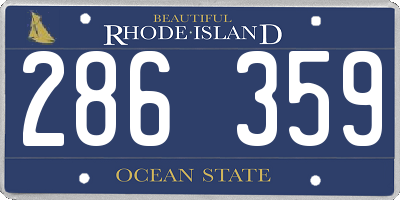 RI license plate 286359
