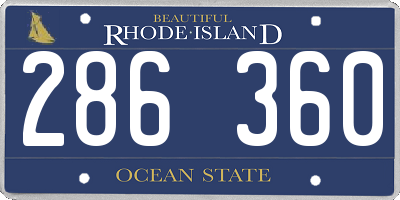 RI license plate 286360