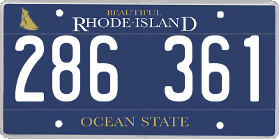 RI license plate 286361