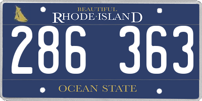 RI license plate 286363