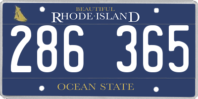 RI license plate 286365