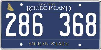 RI license plate 286368