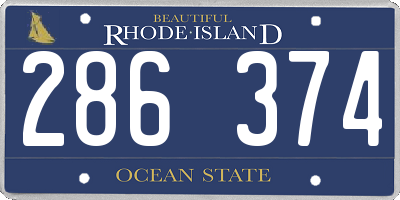 RI license plate 286374