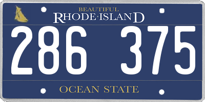 RI license plate 286375