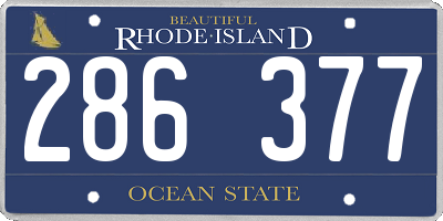 RI license plate 286377