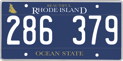 RI license plate 286379