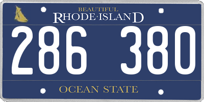 RI license plate 286380