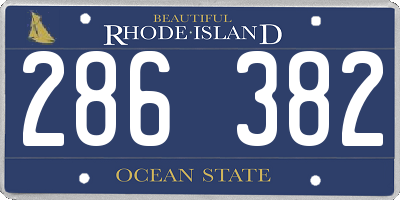 RI license plate 286382