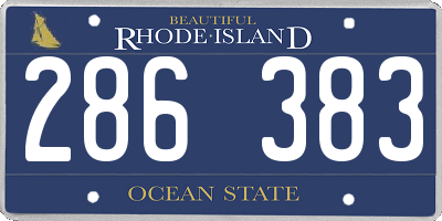 RI license plate 286383