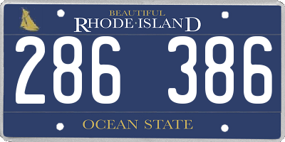 RI license plate 286386