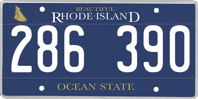 RI license plate 286390