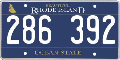 RI license plate 286392