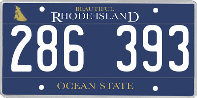 RI license plate 286393