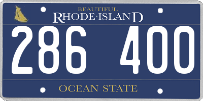 RI license plate 286400