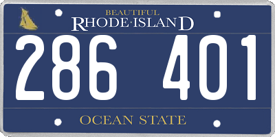 RI license plate 286401